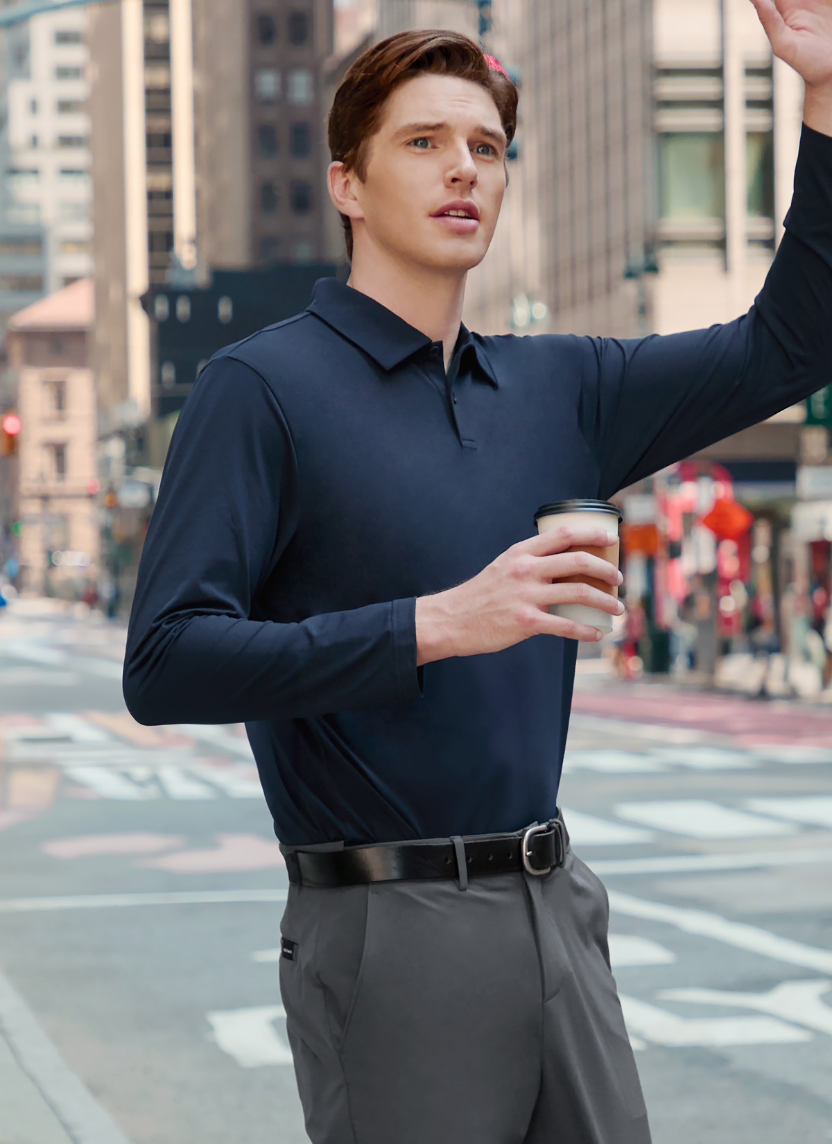 Áo Polo Dài Tay Nam Ecodex fleece men's polo long sleeve - XTMLT01J3 - Ảnh 41