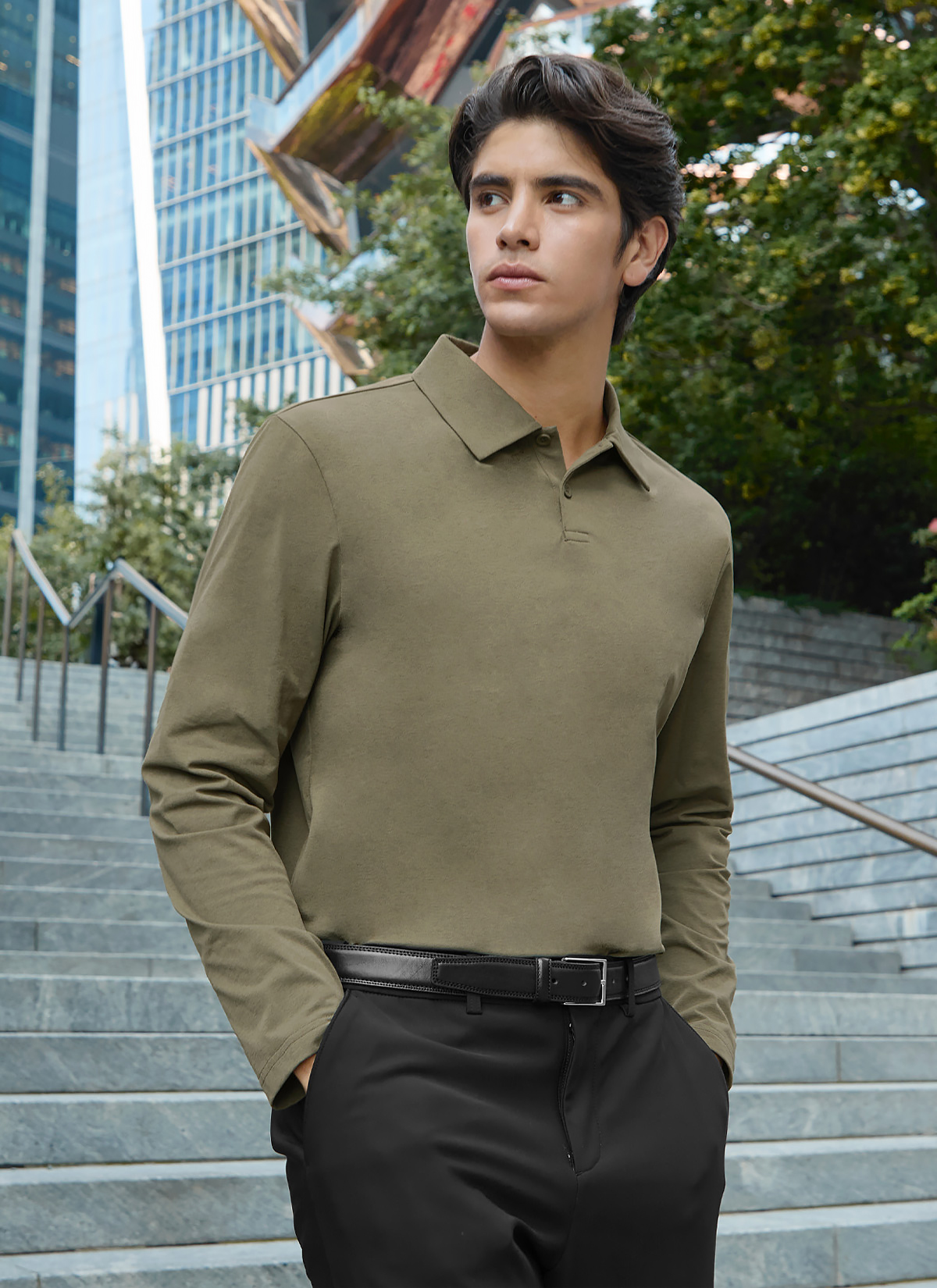 Áo Polo Dài Tay Nam Ecodex fleece men's polo long sleeve - XTMLT01J3 - Ảnh 27