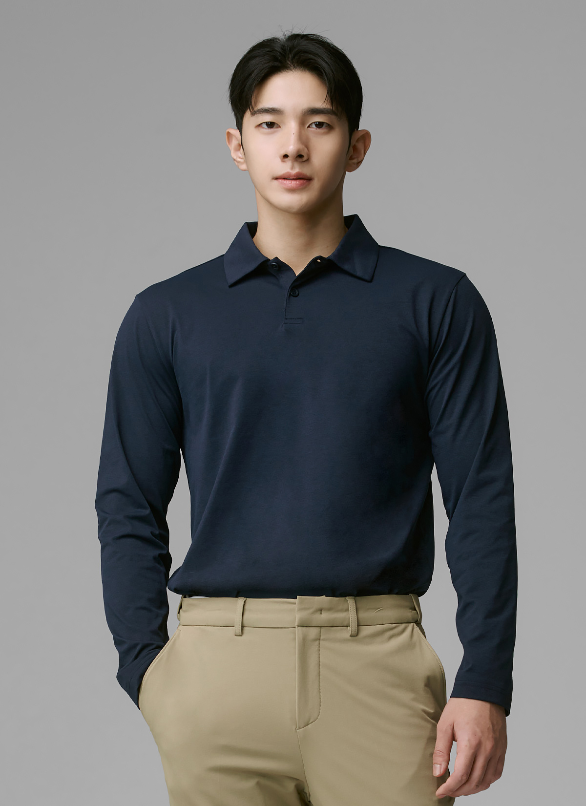 Áo Polo Dài Tay Nam Ecodex fleece men's polo long sleeve - XTMLT01J3 - Ảnh 12