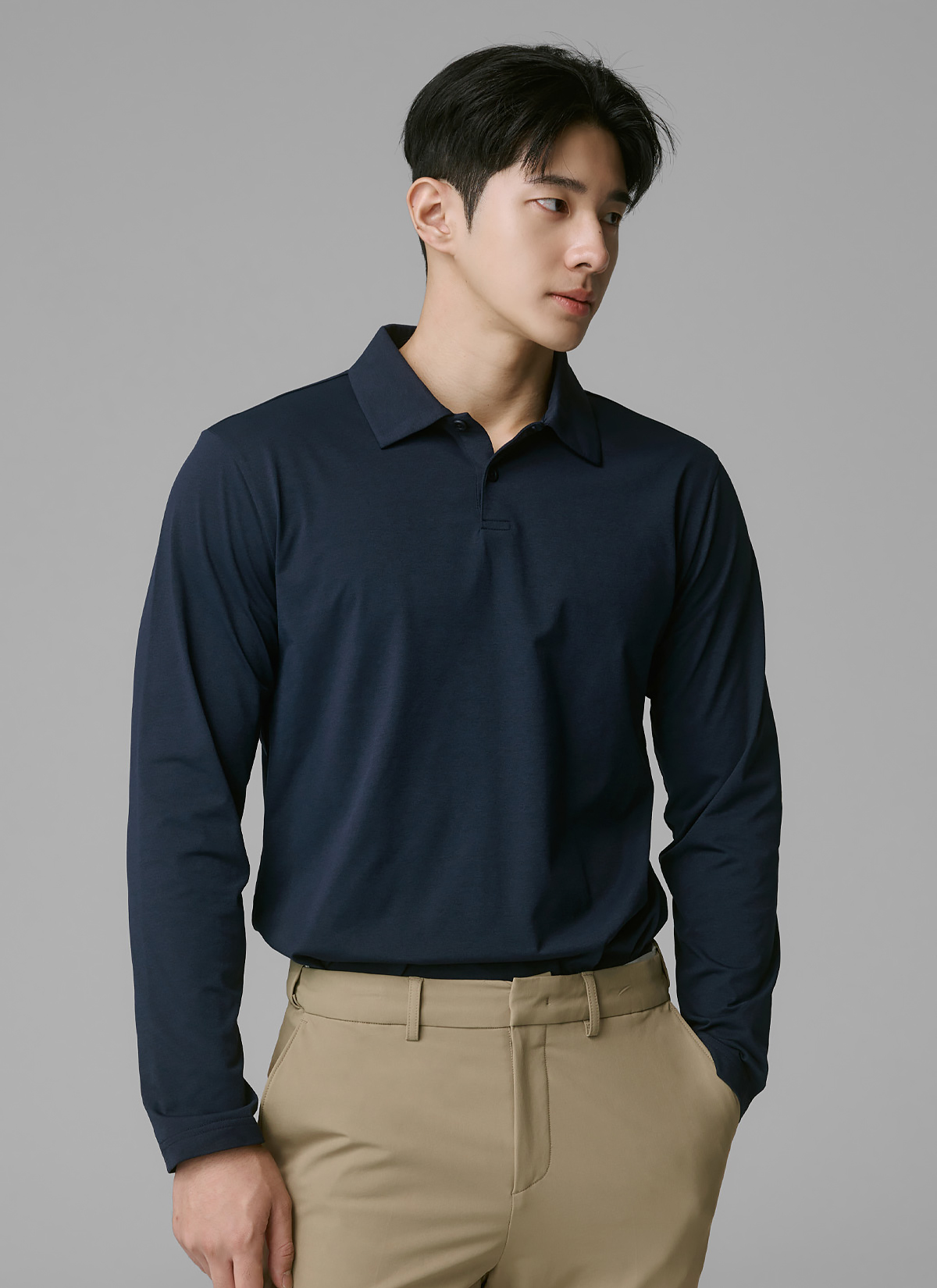 Áo Polo Dài Tay Nam Ecodex fleece men's polo long sleeve - XTMLT01J3 - Ảnh 11