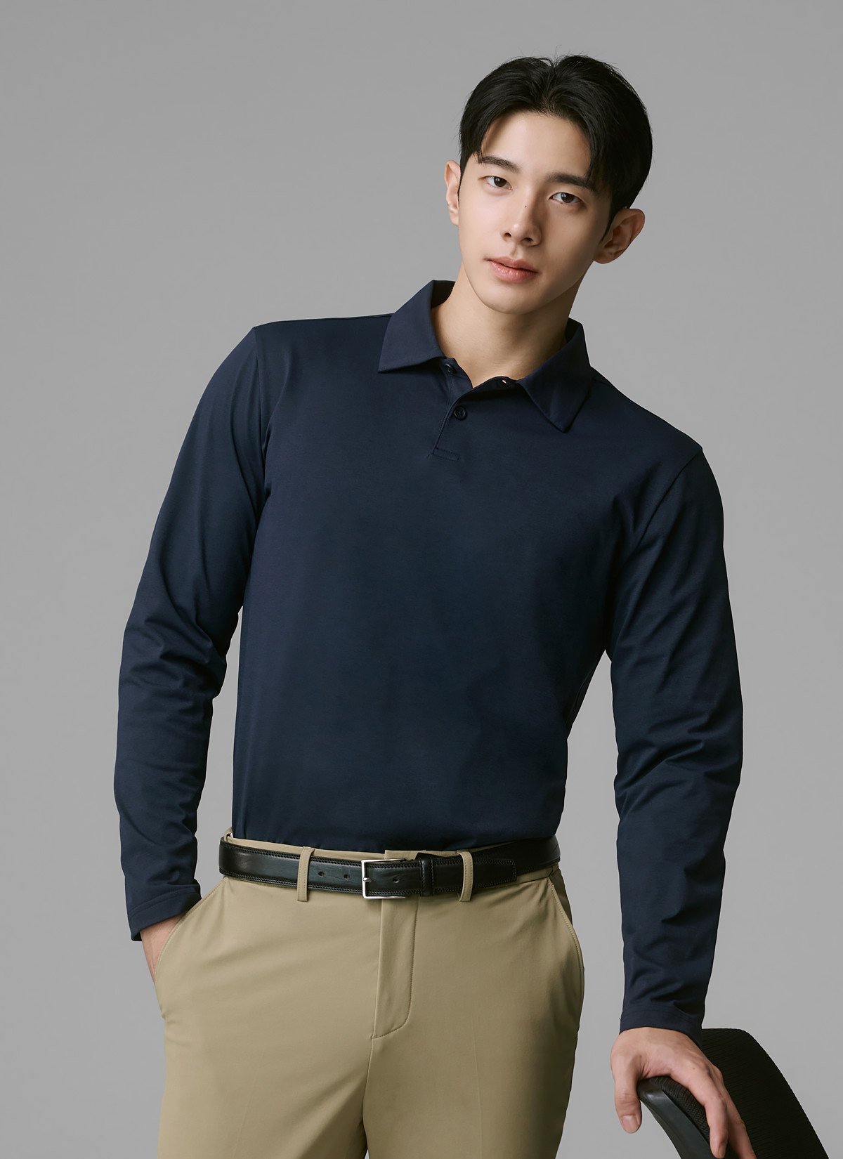Áo Polo Dài Tay Nam Ecodex fleece men's polo long sleeve - XTMLT01J3 - Ảnh 9