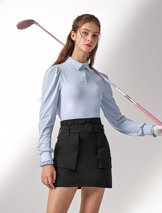 Áo Pleated Cuffs Polo Long Sleeve - XFK3QL1201