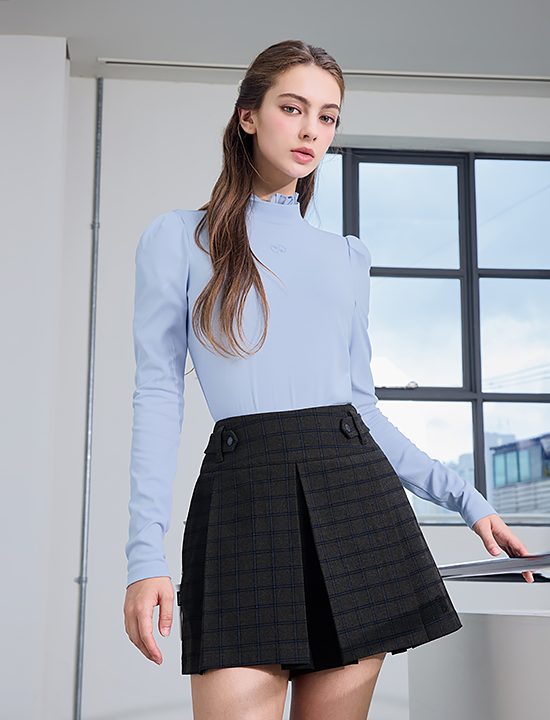 Áo Pleated mock neck long sleeve - XFK3TU1205