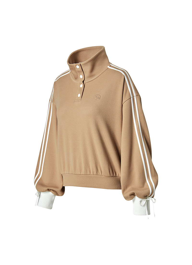 Áo Double-line ribbon high-neck long sleeve - XFK3QL1203 - Ảnh 10