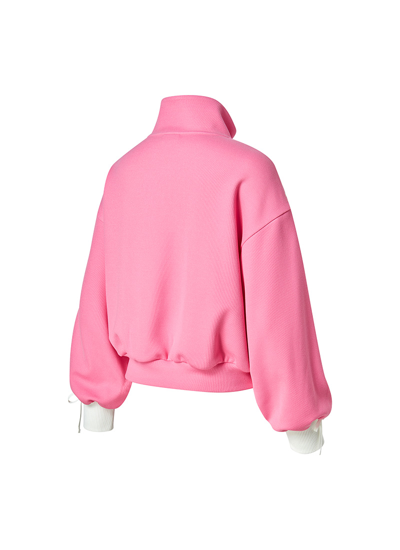 Áo Double-line ribbon high-neck long sleeve - XFK3QL1203 - Ảnh 18
