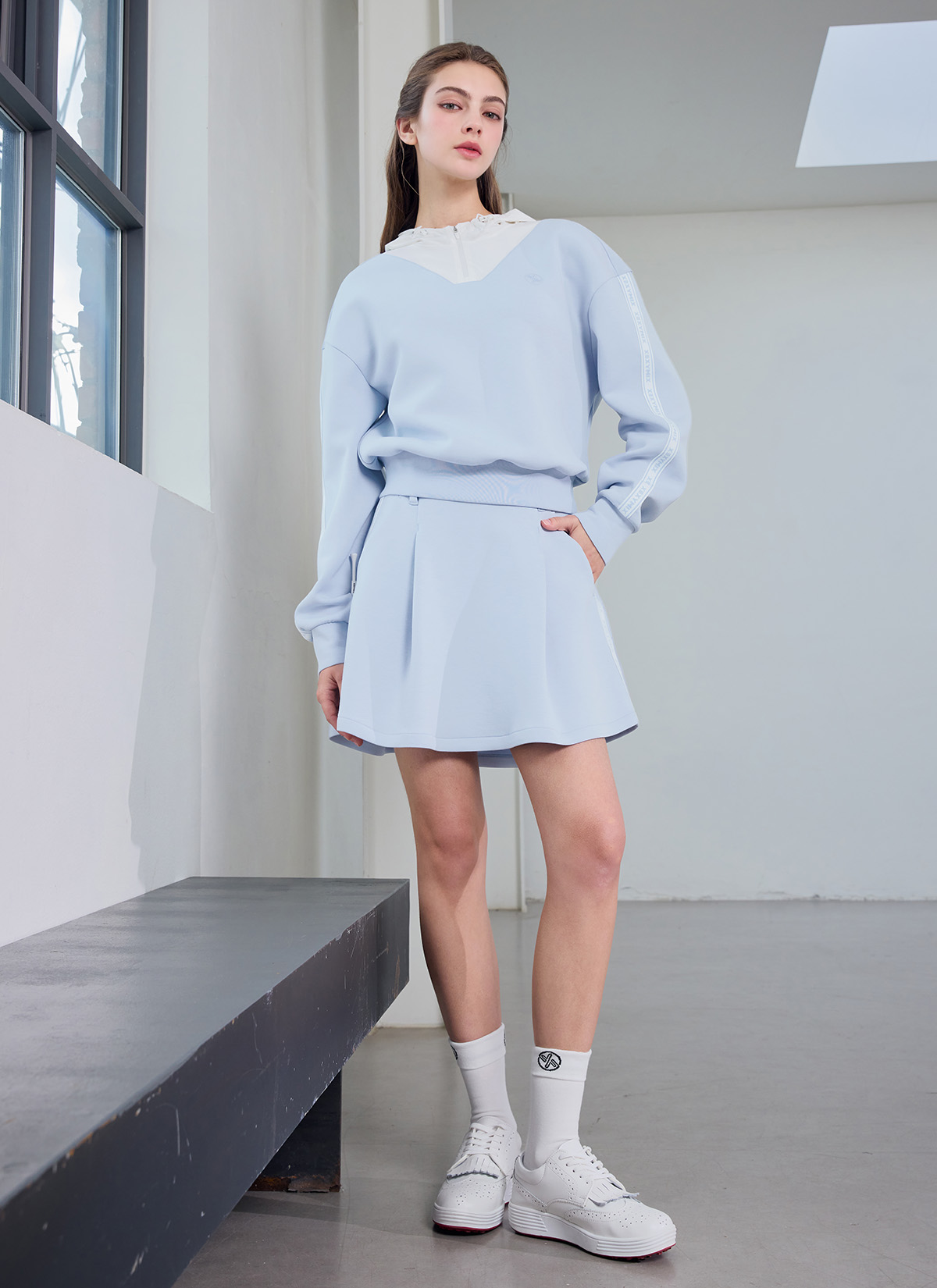 Chân váy Line Point Soft Skirt - XFK3RK1208 - Ảnh 9