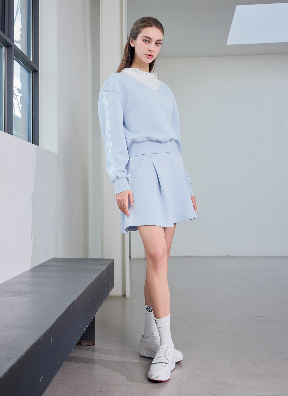Chân váy Line Point Soft Skirt - XFK3RK1208 - Ảnh 10