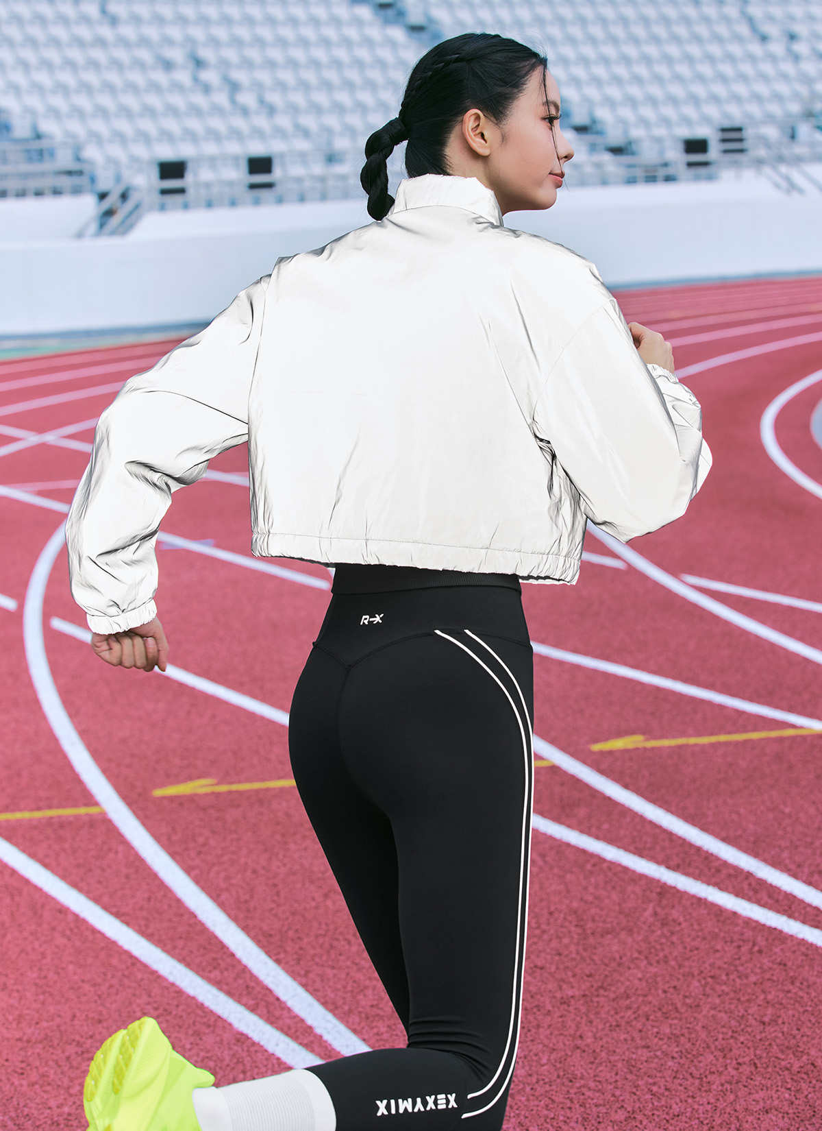 Quần Leggings lót nỉ RX Black Label Signature 360N Fleece Reflective Piping - XFK4LL1501 - Ảnh 4