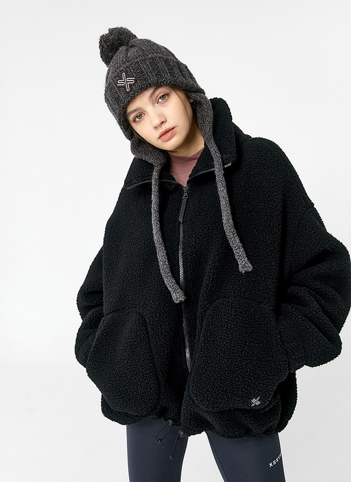 Áo lông cừu Sherpa high-neck jumper - XA5410G - Ảnh 3