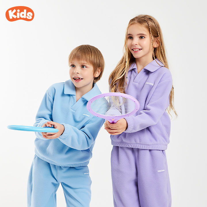 Fleece Kids Open Collar Man-to-Man - XUK4QL1301