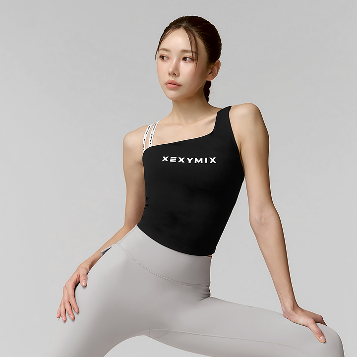Áo Bra Unbalanced Logo Banding_Black - XFK1BL1502