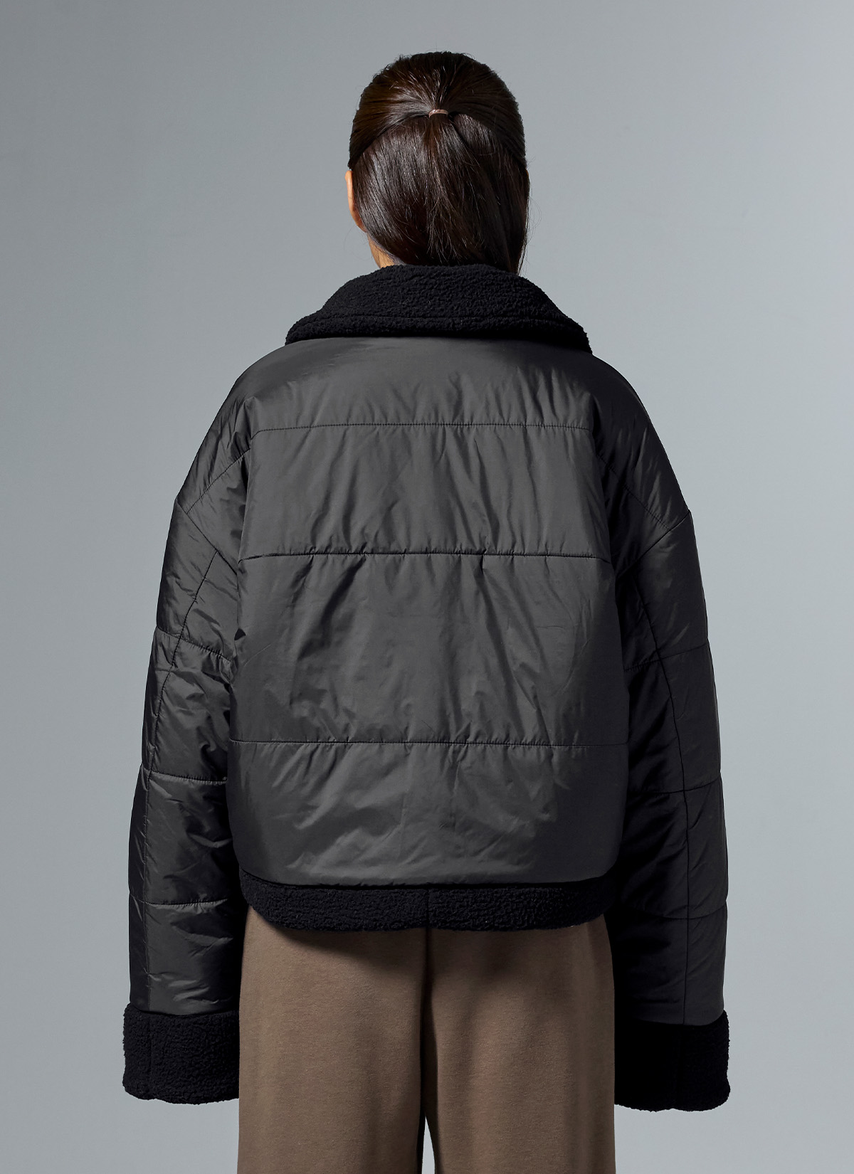 Áo 2 mặt Sherpa Woven Reversible Padded Jacket - XFK4JL1122 - Ảnh 13