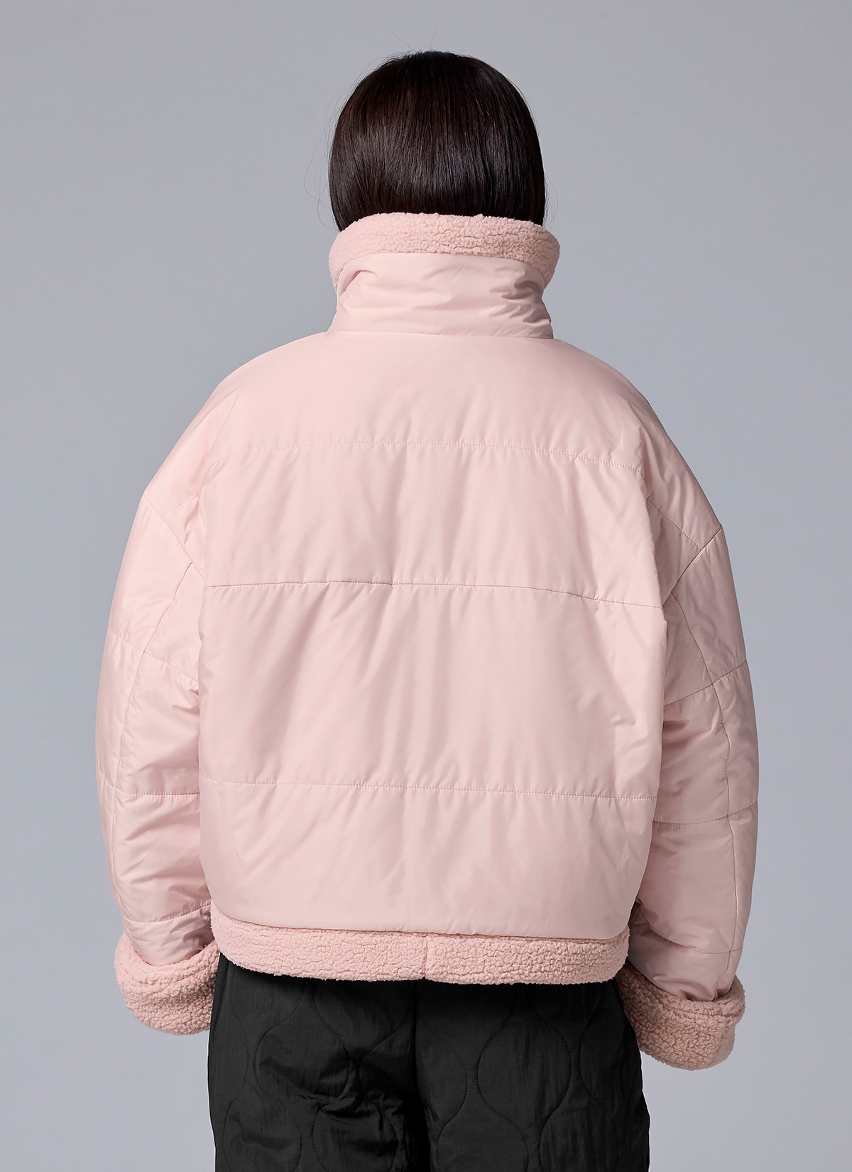 Áo 2 mặt Sherpa Woven Reversible Padded Jacket - XFK4JL1122 - Ảnh 24