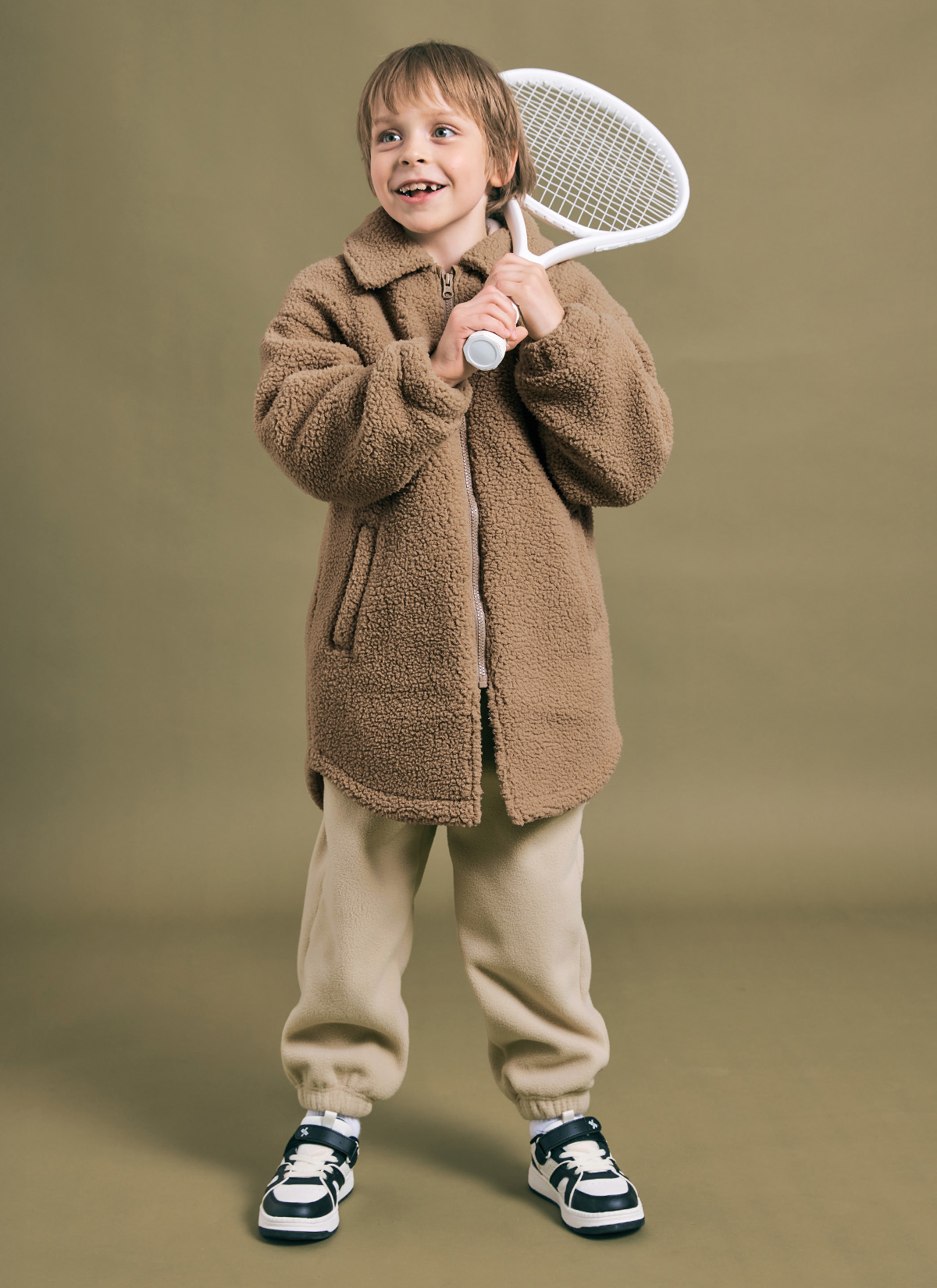 Sherpa Kids Cozy Long Jacket - XUK4JL1302 - Ảnh 7