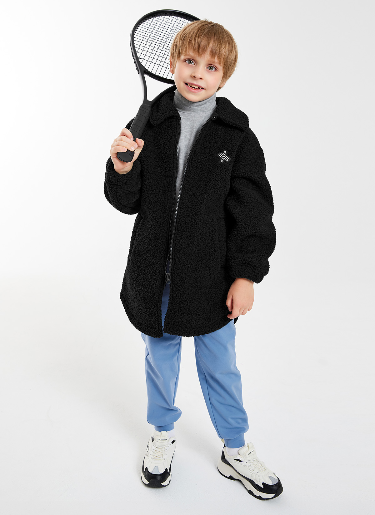 Sherpa Kids Cozy Long Jacket - XUK4JL1302 - Ảnh 15