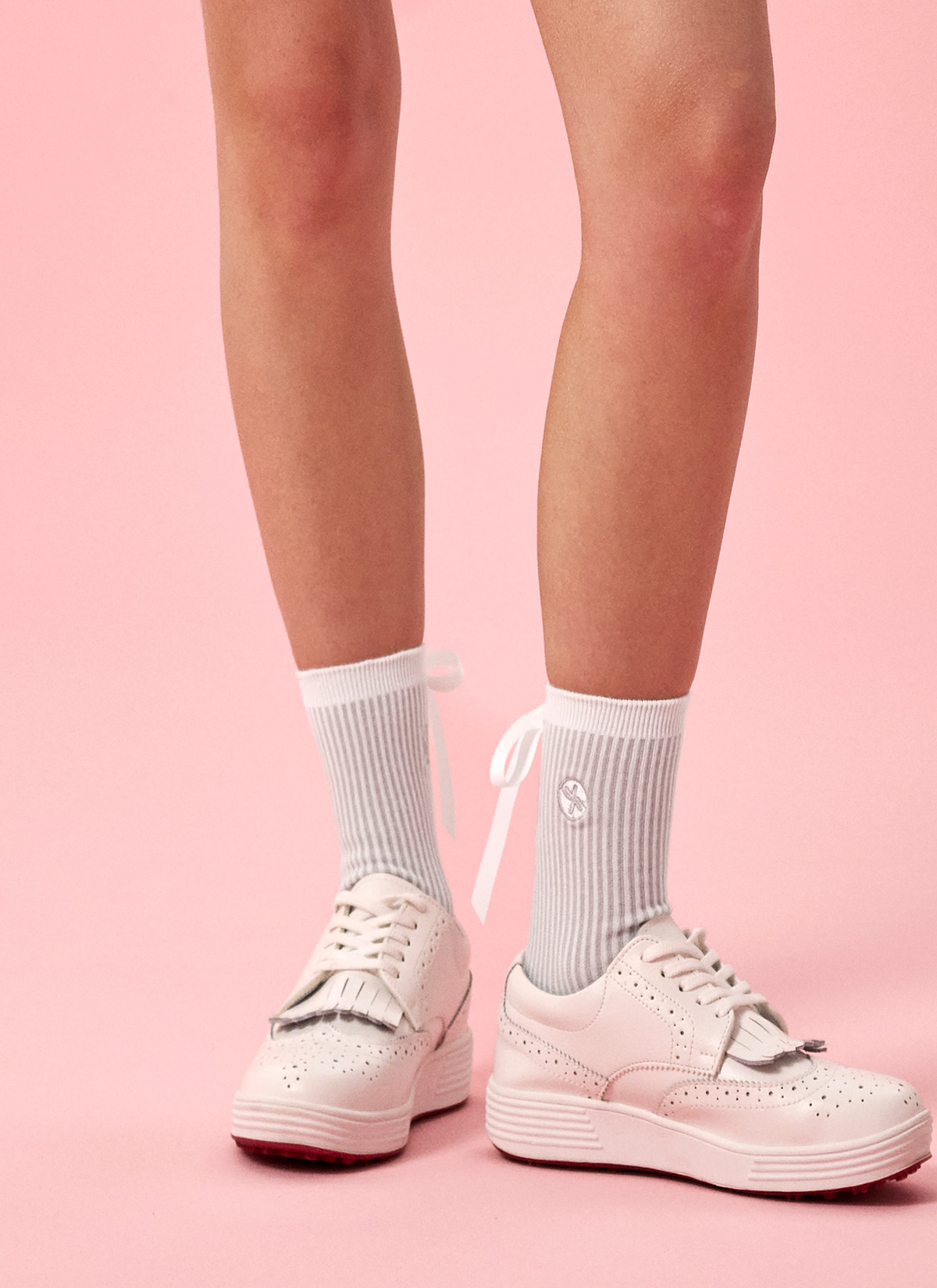 Tất cổ trung Striped Ribbon Crew - XFK3AM1701 - Ảnh 24