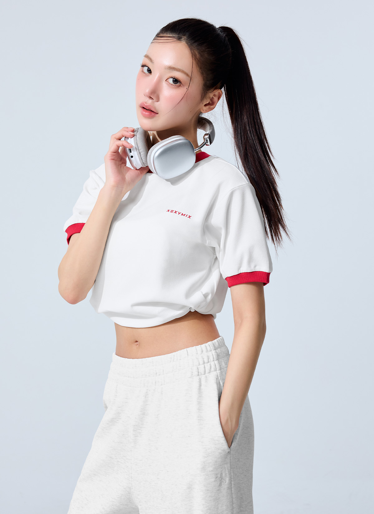 Áo Contrast piping string short sleeves - XFL2TS1116 - Ảnh 4
